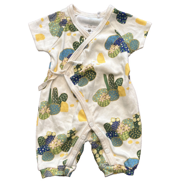 Apple Park Other - Apple Park 0-3 Month Snap Romper Lala Curio Cactus Japanese Inspired Kimono (4